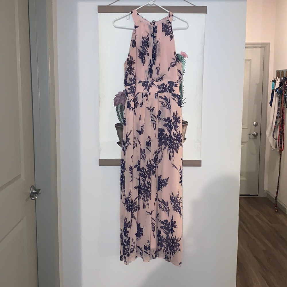 Pink and Navy floral maxi dress.
